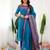 Teal-blue jacquard weaving kanchi cotton straight kurta dupatta set
