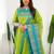 Green jacquard weaving kanchi cotton straight kurta dupatta set