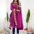 Pink jacquard weaving kanchi cotton straight kurta dupatta set