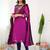 Pink jacquard weaving kanchi cotton straight kurta dupatta set
