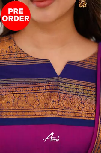 Pink jacquard weaving kanchi cotton straight kurta dupatta set