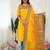 Yellow jacquard weaving kanchi cotton straight kurta dupatta set