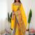 Yellow jacquard weaving kanchi cotton straight kurta dupatta set