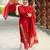 Red jacquard weaving kanchi cotton straight kurta dupatta set