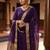 Violet jacquard weaving kanchi cotton straight kurta dupatta set