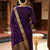 Violet jacquard weaving kanchi cotton straight kurta dupatta set