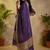Violet jacquard weaving kanchi cotton straight kurta dupatta set
