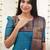 Teal-blue jacquard weaving kanchi cotton straight kurta dupatta set