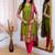 Green jacquard weaving kanchi cotton straight kurta dupatta set