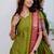 Green jacquard weaving kanchi cotton straight kurta dupatta set