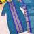 Teal-blue jacquard weaving kanchi cotton straight kurta dupatta set