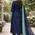 Blue jacquard weaving kanchi cotton straight kurta dupatta set