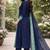 Blue jacquard weaving kanchi cotton straight kurta dupatta set
