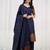 Blue jacquard weaving kanchi cotton straight kurta dupatta set