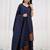 Blue jacquard weaving kanchi cotton straight kurta dupatta set