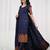 Blue jacquard weaving kanchi cotton straight kurta dupatta set