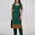 Green jacquard weaving kanchi cotton straight kurta dupatta set