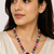 Multicolour pearls and beads maala necklace, faceted stone beads with pearl accents, gold-tone clasp
