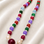 Multicolour pearls and beads maala necklace, faceted stone beads with pearl accents, gold-tone clasp