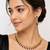 Ad necklace set with earrings, gold-toned, black teardrop stone, american diamond jewellery set