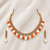Gold-toned necklace set with orange beads and baroque pearls, ethnic indian jewellery, with earrings