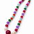 Multicolour pearls and beads maala necklace, faceted stone beads with pearl accents, gold-tone clasp