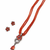 Red beads maala set with flower pendant, multi-strand necklace with matching stud earrings