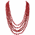 Red oval beads maala, multi-layer strand necklace, 22 inches, traditional indian style