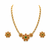 Ad necklace set with earrings, gold-toned, floral design, multi-colour stones, traditional indian jewellery