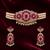 Pearl choker necklace set with ruby stone pendant, cz diamond accents, dangling earrings, bridal indian jewellery