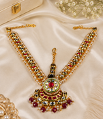 Ruby Kundan Pearl Bridal Matha Patti