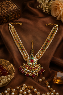 Ruby Kundan Pearl Bridal Matha Patti 2