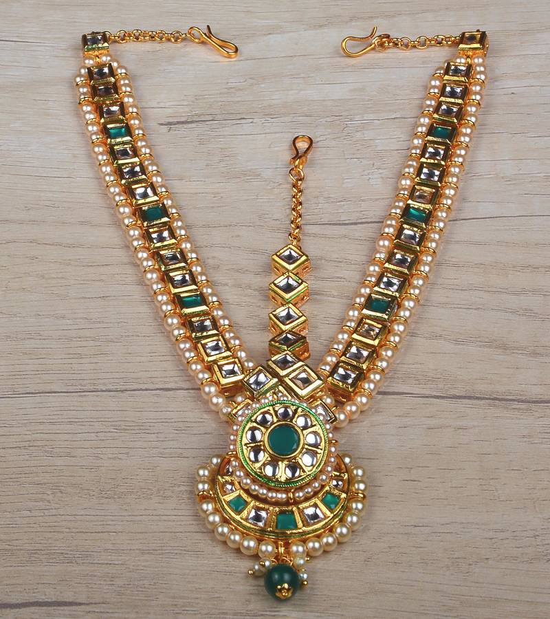 Square cut kundan bridal matha patti