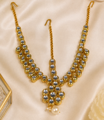 Cluster kundan pearl passa matha patti