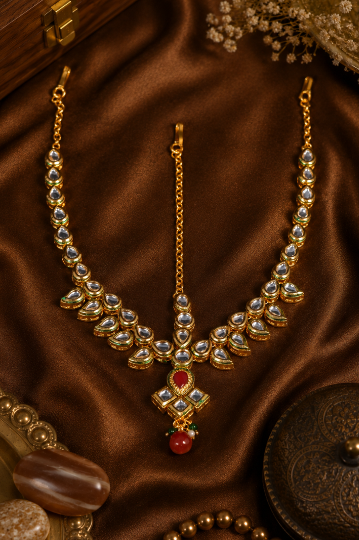 Royal Ruby Kundan Passa Matha Patti