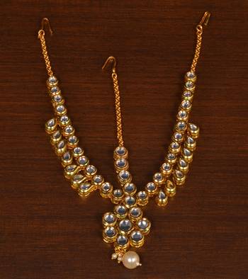 Cluster kundan pearl passa matha patti 3