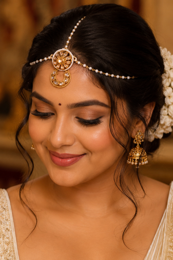 Chandrika floral kundan pearl matha patti