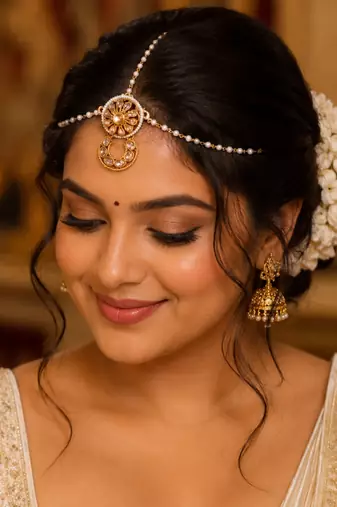 Chandrika floral kundan pearl matha patti