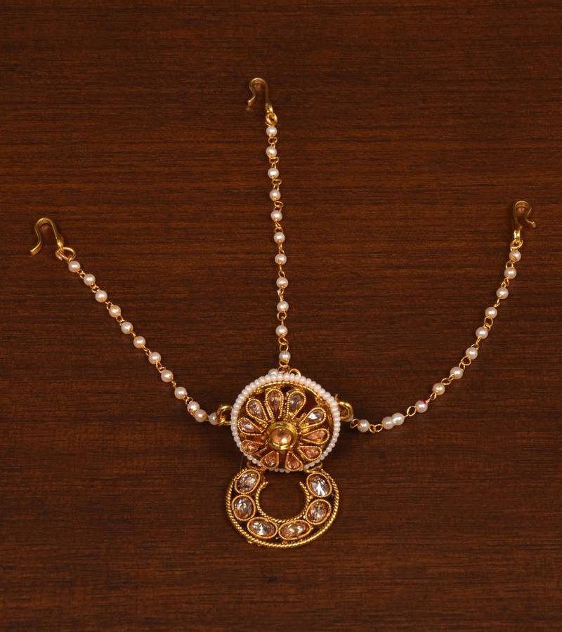 Chandrika floral kundan pearl matha patti