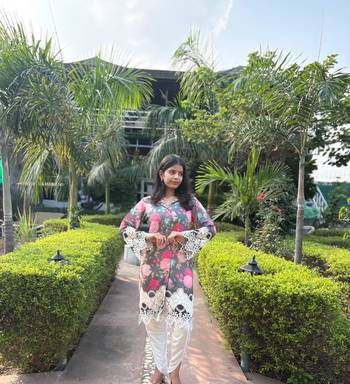 Abstract Floral Printed Embroidered Straight Fit Kurta with Dhoti Pant - Multi 2