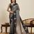 Grey woven art silk saree for women