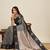 Grey woven art silk saree for women