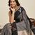 Grey woven art silk saree for women