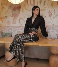 Raw silk shirt with Banarasi brocade pant coord set