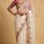 White embroidered net designer saree with designer rani pink blouse fabric