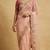 Peach embroidered net designer saree with designer rani pink blouse fabric
