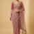 Dusty pink embroidered net designer saree with designer rani pink blouse fabric