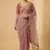 Dusty pink embroidered net designer saree with designer rani pink blouse fabric