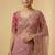 Dusty pink embroidered net designer saree with designer rani pink blouse fabric