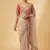 Ivory pink embroidered net designer saree with designer rani pink blouse fabric